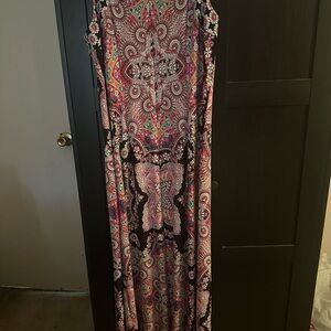 London Times Black and Pink Paisley Dress